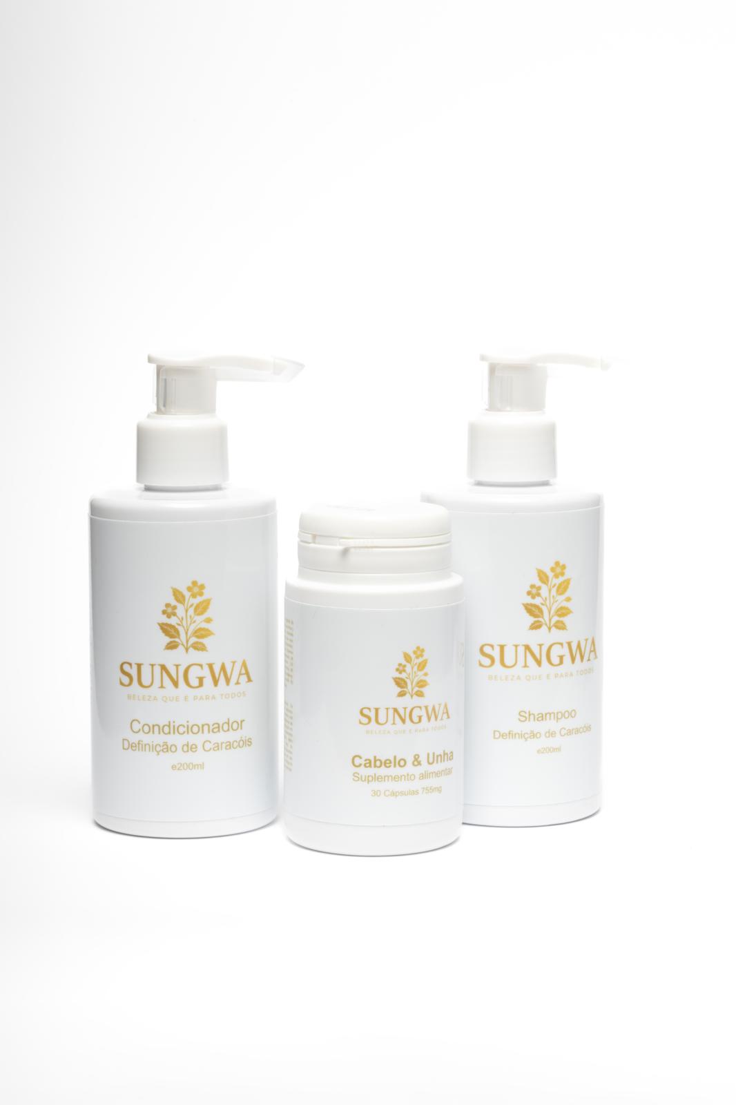 COLEÇÃO SUNGWA DEFINIÇÃO & FORÇA

Shampoo + Condicionador 3 em 1 + Suplemento Alimentar cabelo & unha