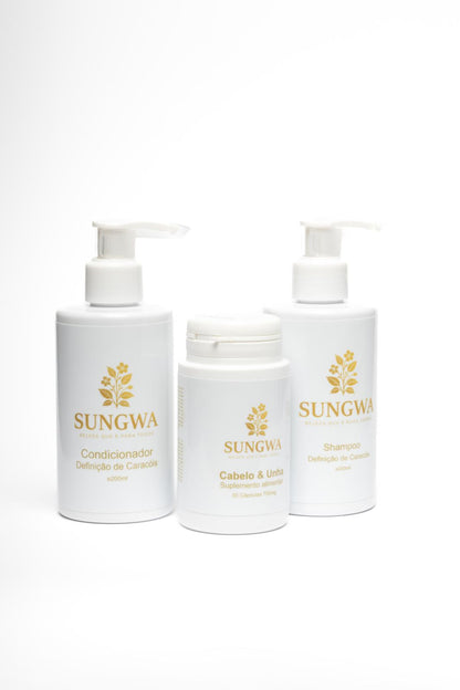 COLEÇÃO SUNGWA DEFINIÇÃO & FORÇA

Shampoo + Condicionador 3 em 1 + Suplemento Alimentar cabelo & unha