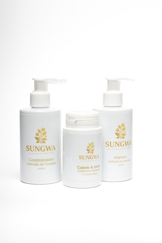 COLEÇÃO SUNGWA DEFINIÇÃO & FORÇA

Shampoo + Condicionador 3 em 1 + Suplemento Alimentar cabelo & unha